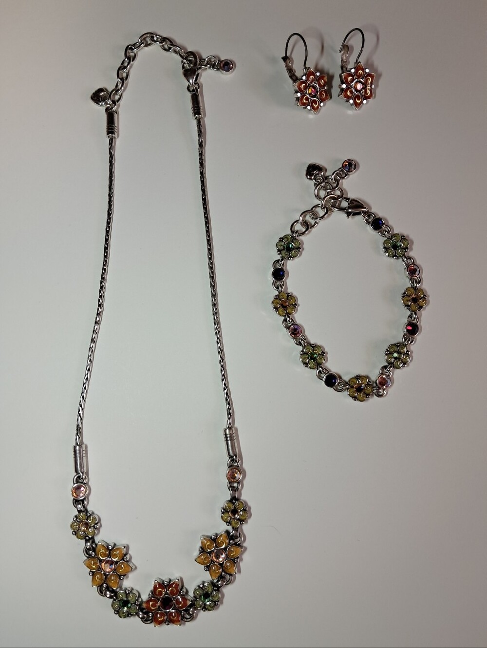 Brighton Retired Garden Of Eden Jewelry Set - Necklace Earrings Bracelet -RARE